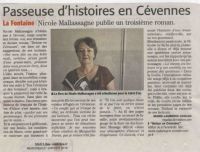 Un bel article dans le Midi Libre pour mon roman : Retour en Cévennes.. Publié le 29/01/16. Nîmes